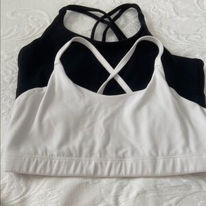 Athleta Black and White Strappy Sports Bras